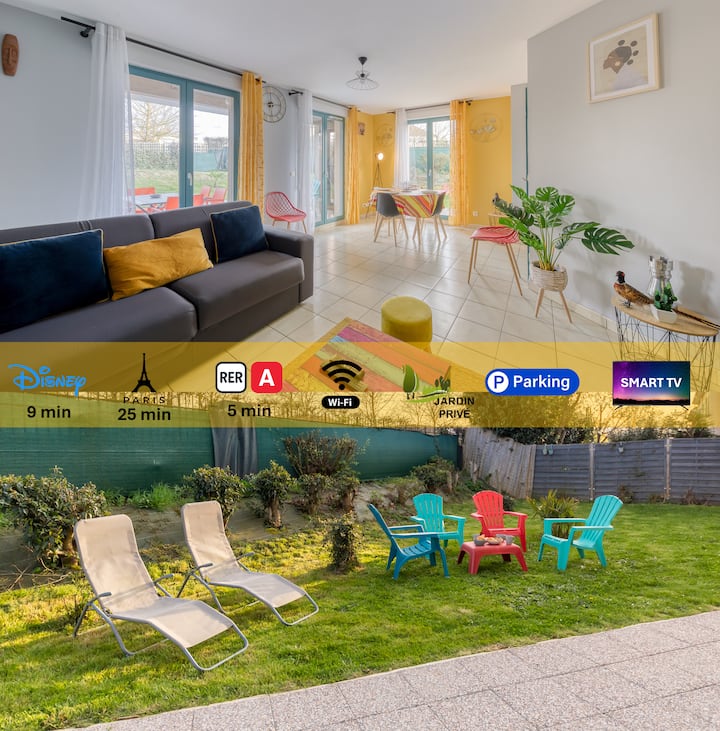 Jardin Paradise Disney 9 min/Paris-Gare 5 min + Pking - Bussy-Saint-Georges